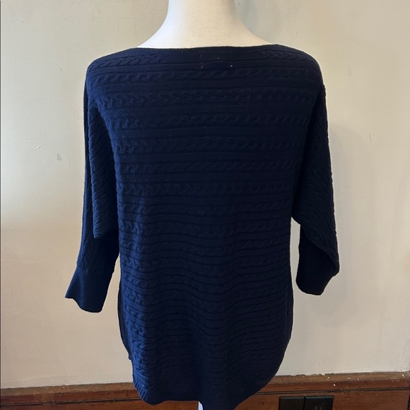 Market & Spruce navy blue 3/4 length sleeve sweater Size S EUC - Picture 4 of 7
